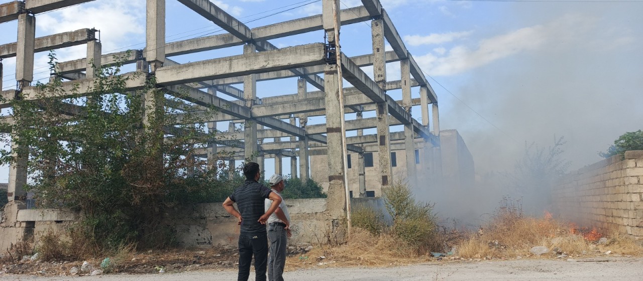 Şabranda yanğın oldu - FOTOLAR